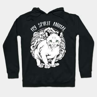 Russian Blue - My Spirit Animal - Cute Line-Art Cat Hoodie